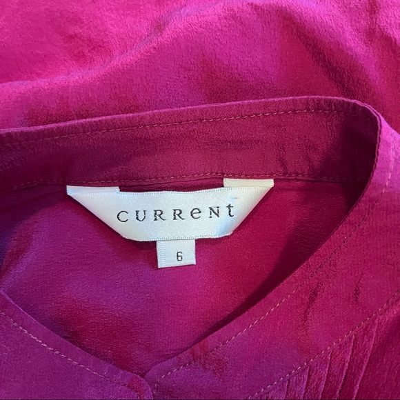 CURRENT 100% SILK Tunic Blouse w/Placket and buttons women's size 6 - Picture 5 of 7